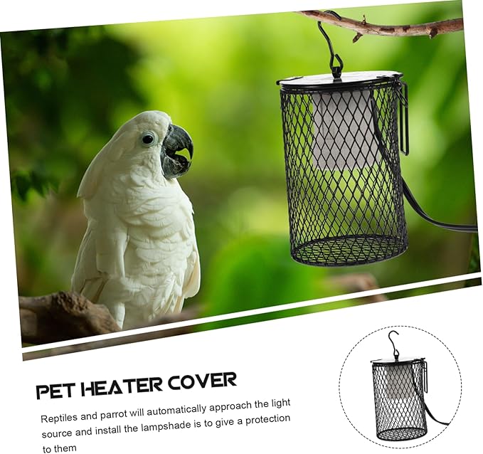 UKCOCO Parrot Heater Protector Lampshade for Reptile Heating Heat Preservation Lamp Cover for Installation Reptile Tanks US Plug Compatible