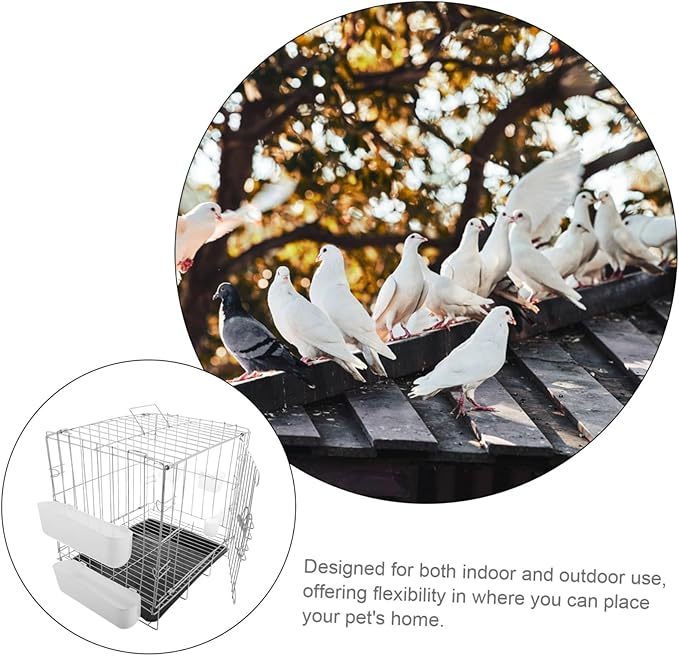 Portable Bird Breeding Cage with Removable Feeding Tray for Pigeons Finches and Canaries Versatile Folding Design for and Cleaning
