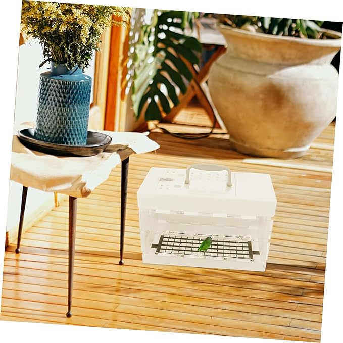 Happyyami Portable Bird Carrier Cage with Handle Small Pet Travel Cage for Parrots Parakeets and Other Small Birds for Outdoor Adventures and