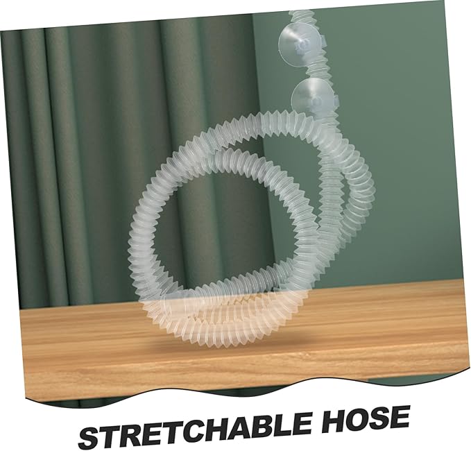 INOOMP Reptile Humidifier Extension Tube 16.33 Inch Flexible Hose with Suction Cups for Terrarium Misting System and Amphibian Cage Accessories