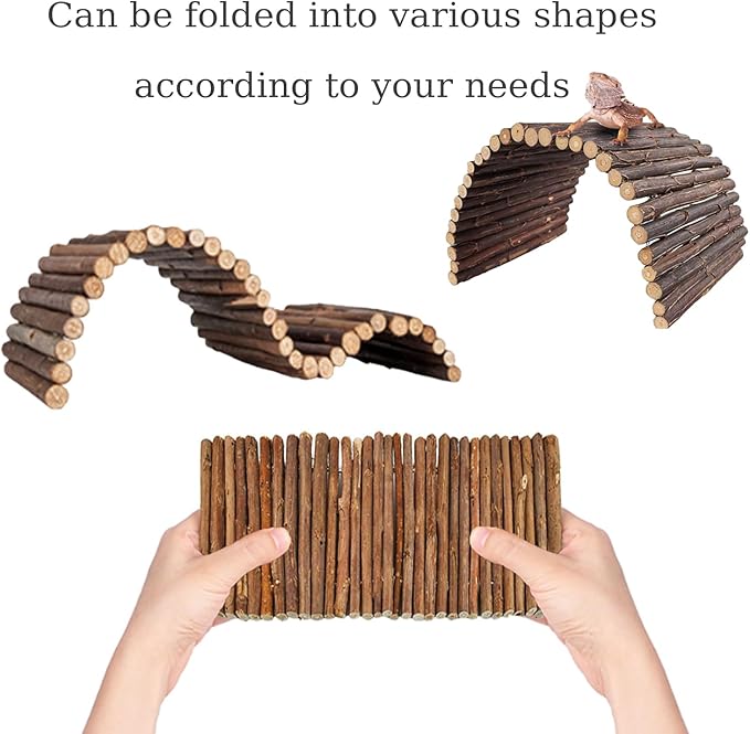 Bearded Dragon Tank Accessories, Reptile Mat Hammock Plants Bridge Jungle Climber Vines Terrarium Decorations for Leopard Gecko, Hermit Crab Lizard Snake (9 PCS Without Reptile Mat)
