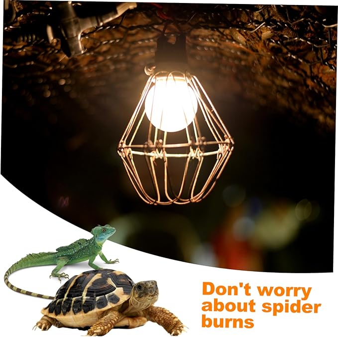 Totority Heat Lamp Cage for Reptiles Prevent Scaled Reptiles Practical Iron Lampshade Easy Install Design