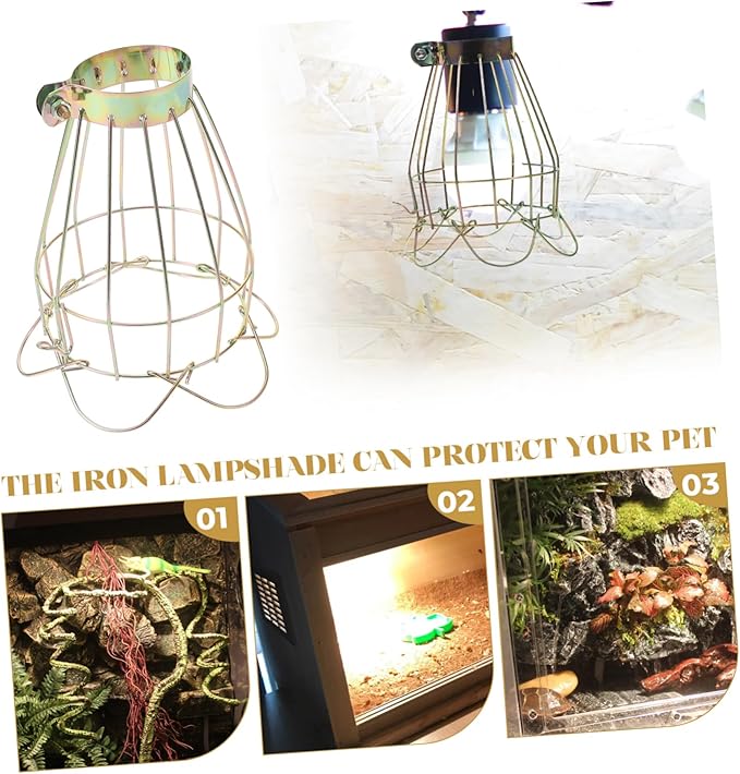 BESPORTBLE 3pcs Box Reptile Lampshade Shell Heat Lamp for Snakes Reptile Scald Lampshade Accessory Lamp Bulb Guard Clamp