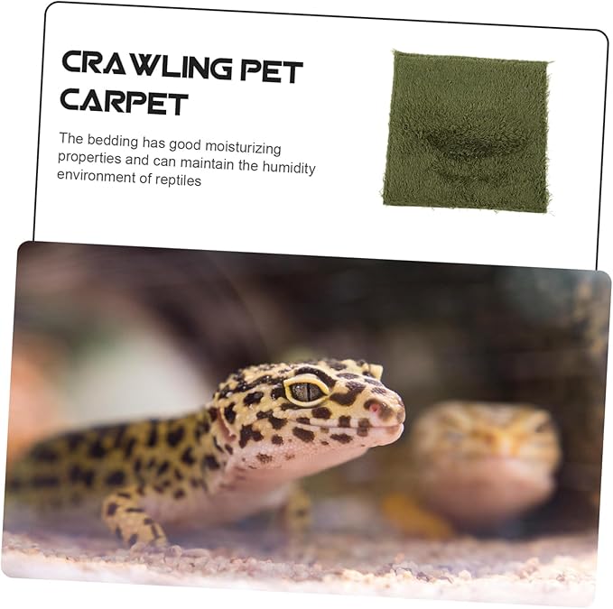 Reptile Carpet Mat for Bearded Dragon Lizard Tortoise Bedding Terrarium Liner Reusable Substrate Cut-to Climbing Pets and Amphibians