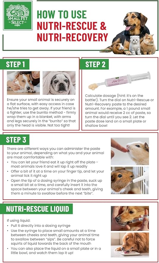 Small Pet Select Nutri-Rescue (Fast Nutrition to Keep GI Tract Moving) (8 OZ Liquid)