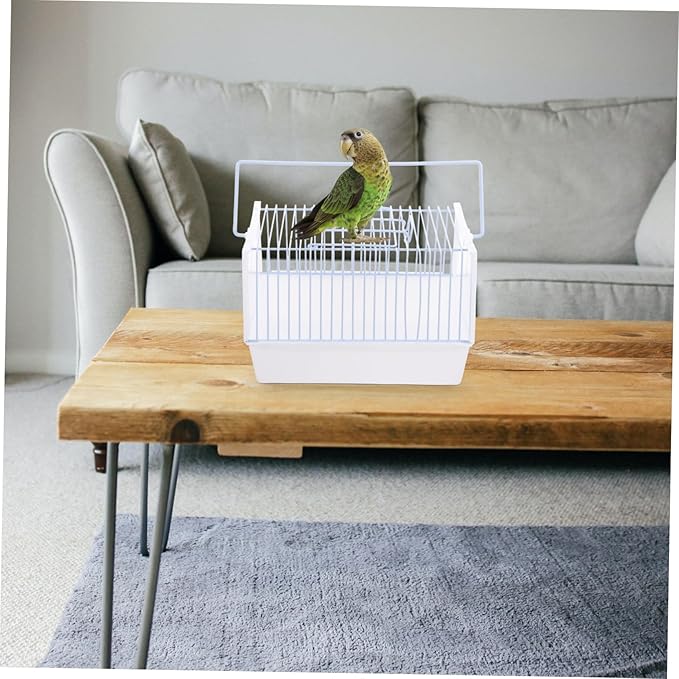 Mikikit Extra Large Portable Birdcage Parrot Carrier Travel Cage Handle Bird Travel Cage for Outdoor Use