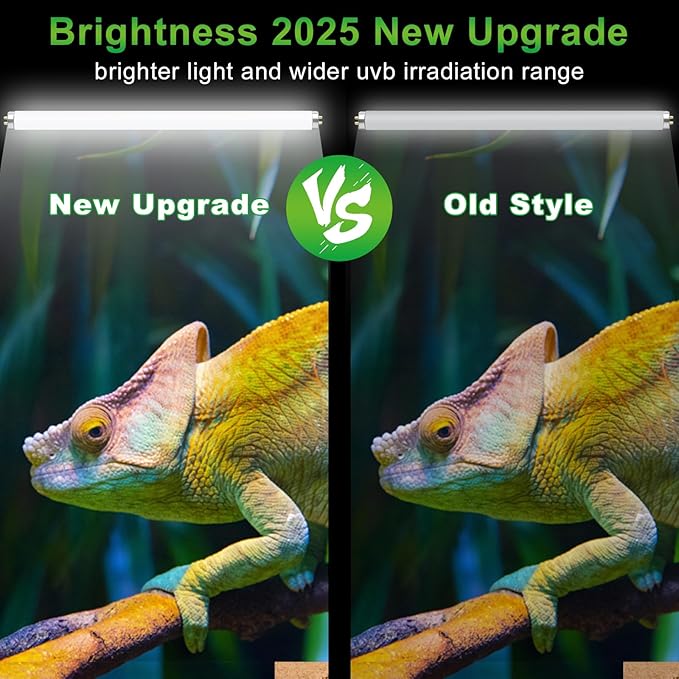 LUCKY HERP T8 18W UVB 5.0 Reptile Light, UVA UVB Reptile Light Bulb 2 Pack, Fluorescent Lamp for Reptiles Amphibians Lizards Chameleons