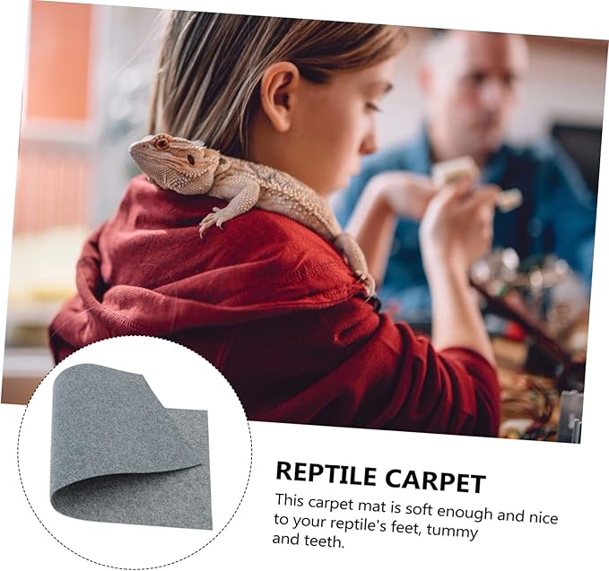NOLITOY Bearded Dragon Lizard Carpet Liner Comfortable Reptile Terrarium Substrate Mat for Tortoise and Other Reptiles -Absorbent Bedding