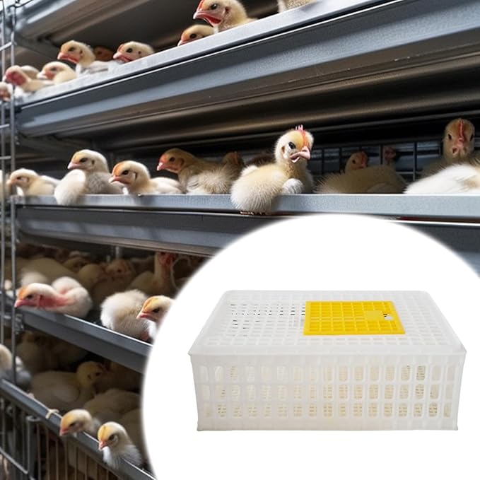 Poultry Crate for Transporting Birds, and Hamsters, White