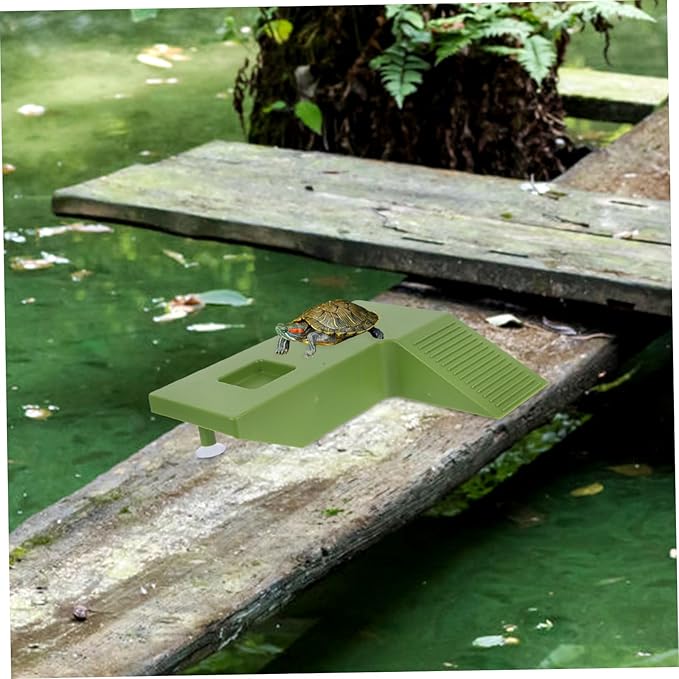 Kisangel Turtle Basking Platform Ramp Aquatic Turtle Resting Terrace for Tanks Reptile Accessory for Climbing and Sunbathing Medium Safe and Stable Design