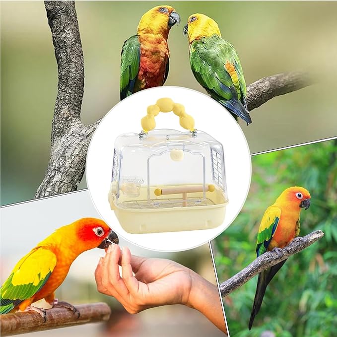 Acrylic Bird Travel Backpack, Lightweight Avian Carry Bag, Breathable Pet Carrier with Mesh Panels, Comfortable Shoulder Transport with Secure Zipper, Modern Clear Design for Stylish Shape