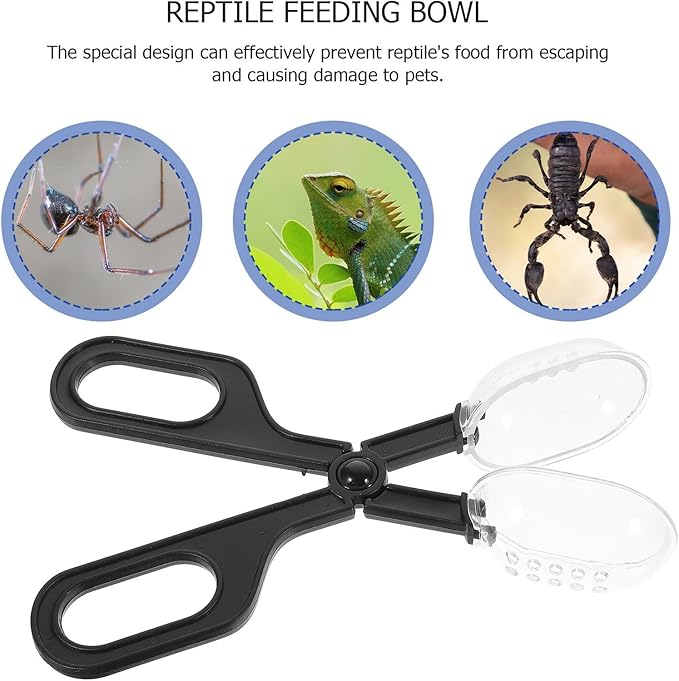 Reptile Feeding Tool, Reptile Poop Scoop Reptile Feeding and Cleaning Tool,Plastic Reptile Feeding Clamp for Tortoise Lizard Frog Spider and Other Small Animals, Terrarium Cleaning Tweezers
