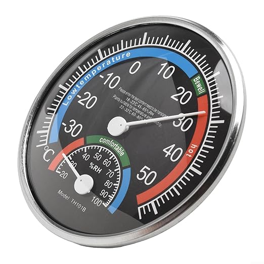 Analogue for Thermometer Hygrometer for Thermal Room Climate Control with Temperature and Humidity Measurement for Indoor and Outdoor Use (Black)