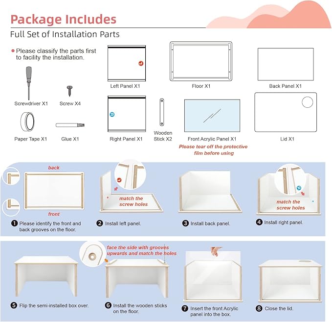 Niteangel Visible Hamster Digging Box for Syrian Dwarf Roborovski Campbell Hamsters Gerbils Mice Lemmings Degus or Other Small-Sized Pets (Burlywood)