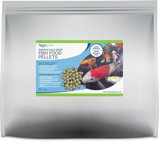 Aquascape 81047 Premium Cold Water Fish Food Pellets for Large Pond Fish, Large Pellet, 11 Pounds