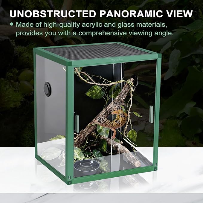 30 Gallon Reptile Terrarium, 18x18x24 inch PVC Reptile Tank, Lightweight Reptile Enclosure for Arboreal Gecko Lizard Snake Frog Chameleon