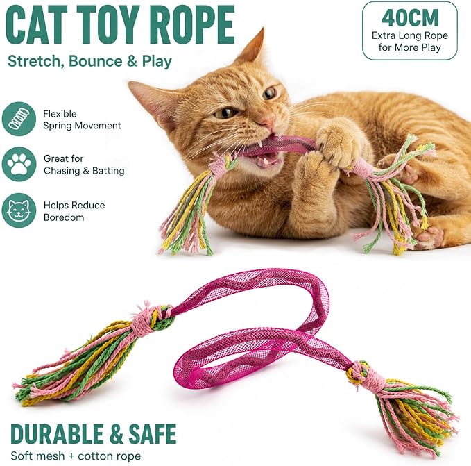 Interactive Catnip Toys for Indoor Cats, Cat Chew Rope Toy for Teeth Cleaning, Cat Crinkle Balls for Kitten Training and Play, Cat Toys Set for All Breeds 7Pack - Image 2
