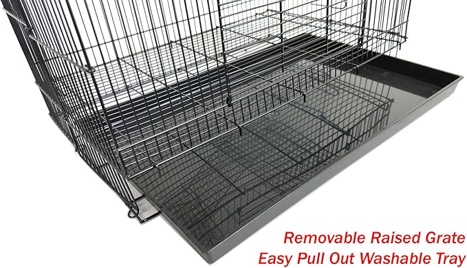 3 Levels Easy Foldable Chew-Proof Metal Small Animal Travel Carrier Cage Ferret Chinchilla Hamster Suger Glider Gerbil Rats Mouse Mice Guinea Pig Rodent Degu Dagus, Tight 3/8-Inch Bar Spacing