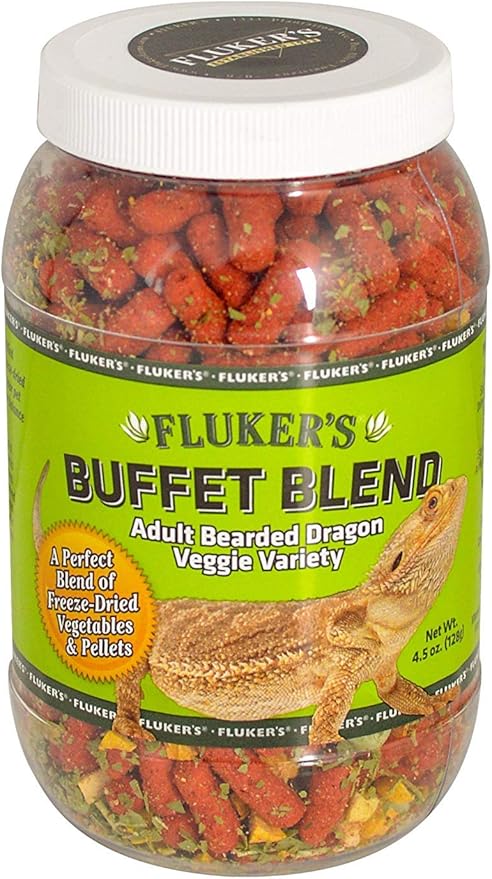 Fluker's Buffet Blend Adult Bearded Dragon Veggie Variety Diet, 4.5 oz (76042)