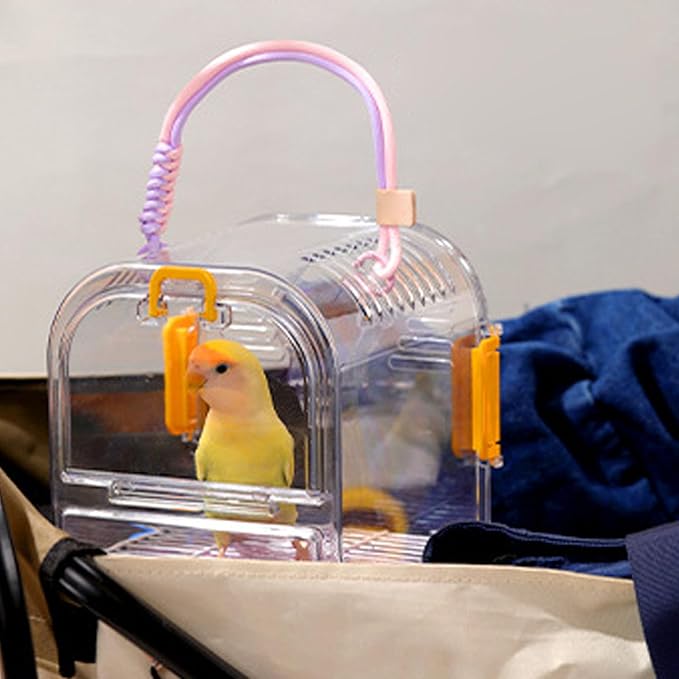Parakeet Travel Carrier Cage, Bird Resting Habitat, Pull-Out Tray, Sturdy Pet Accessory with Practical Structure, Travel Cage for Budgies Cockatiels Conures Sparrow Use