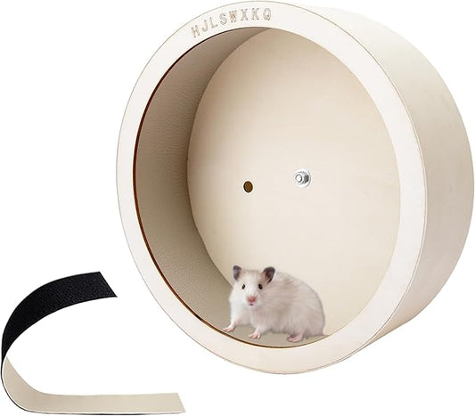 10inch Wall-Mount Silent Hamster Wheel, Wooden Small Animal Exercise Wheel with Removable & Washable Track for Gerbil, Mouse, Syrian Hamster(10in)
