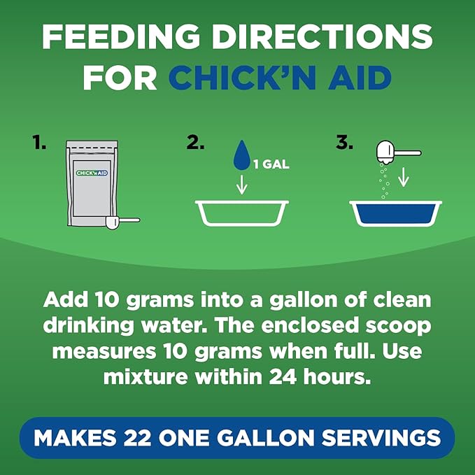 Pivotal Feeds Chick’n Aid Poultry Supplement 8 oz – Electrolytes, Probiotics & Vitamins for Chickens, Ducks & Turkeys | Supports Hydration, Gut Health & Immune Function | Made in USA