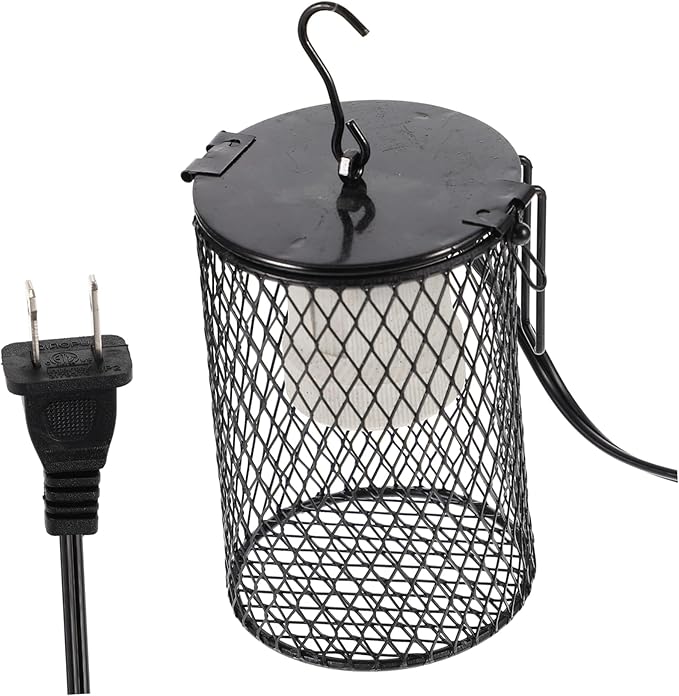 Reptile Scald Lamp Shade for Heating Lamp Easy Installation Incubator Cage Accessory Protects Pets from Burns Suitable for Reptile Tanks and Parrot Cages US Plug