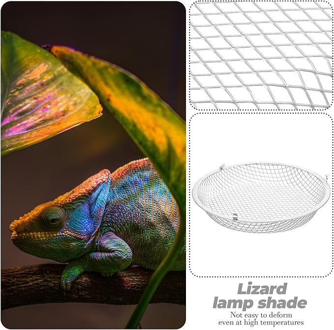 FRCOLOR Reptile Heat Lamp Cover 8.46X8.46X1.57In Anti-Scald Mesh Lampshade for Reptile Box Heater Guard with Efficient Heat Dissipation and Easy Installation