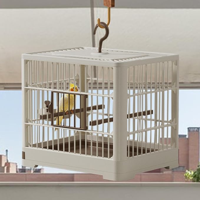 Bird Cages for Parakeets - Travel Bird Cage, Portable Bird Carrier | Lightweight Travel Cage with Detachable Tray Hook Handle, Compact Travel Cage