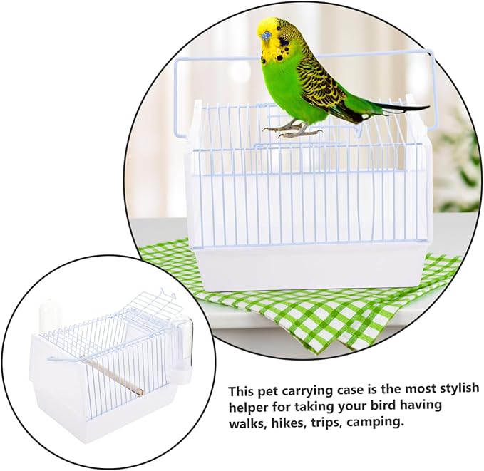 1set Portable Bird Carrier Cage for Parrots and Small Birds Lightweight Travel Cage Handle for Outings Metal and Design for Transport