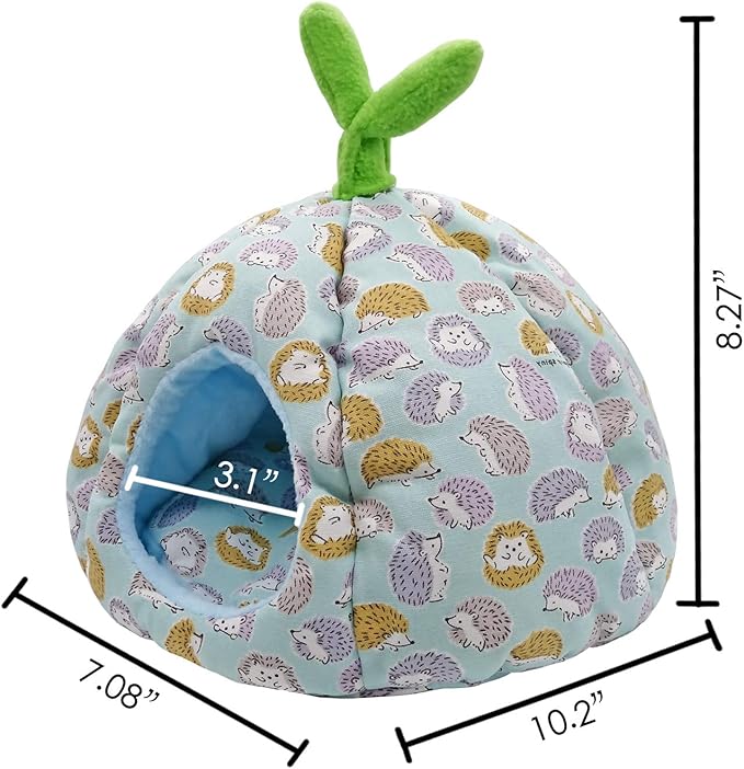 Handmade Sleeping Bag Pouch Hideout Cave Habitat for Hedgehog Guinea Pig Hamster Ferret Squirrel Small Animal Bed Nest House Cage Portable Big Cushion (Blue)