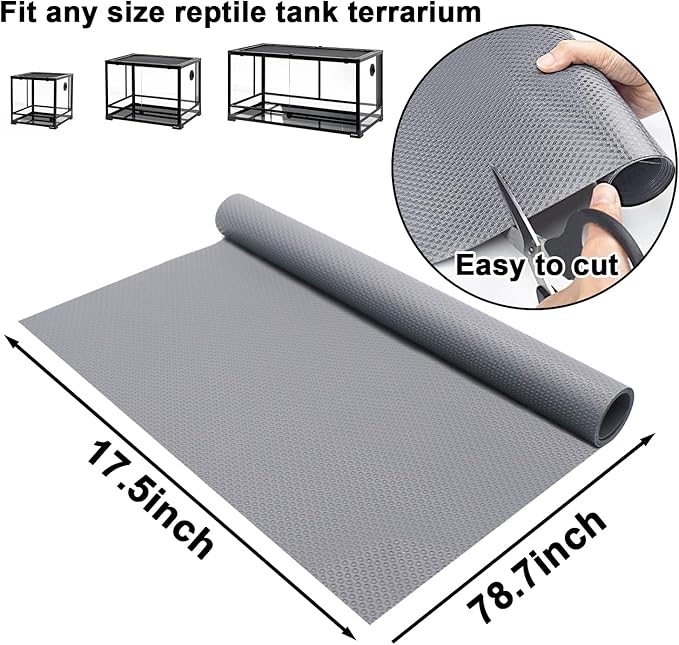 Reptile Carpet Reptile Mat 2 Pack Bearded Dragon Leopard Gecko Substrate Bearded Dragon Tank Flooring Snake Tortoise Bedding Bearded Dragon Tank Accessories 17.5?€??€? x 79.7?€??€? -Two-Tone