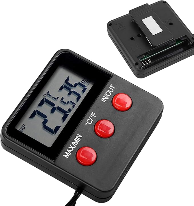 Digital LCD Thermometer Hygrometer Temp Humidity Monitor Meter for Egg Incubator Pet Keeping