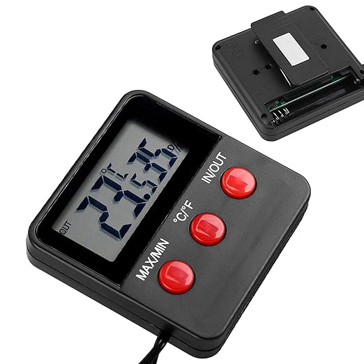 DAN&DRE Hygrometer Temperature Digital LCD Thermometer Hygrometer Temperature Humidity Monitoring Meter for Egg Incubator Pet Keeping