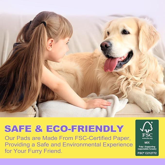 MIZOK Dog Pee Pads 36x36in, Extra Large Pee Pads for Dogs, Keeps Fresh & Clean, Ultra Absorbent Up to 11 Cups, 6 Layers Leak-Proof, Purple Lavender Color (30 Counts)
