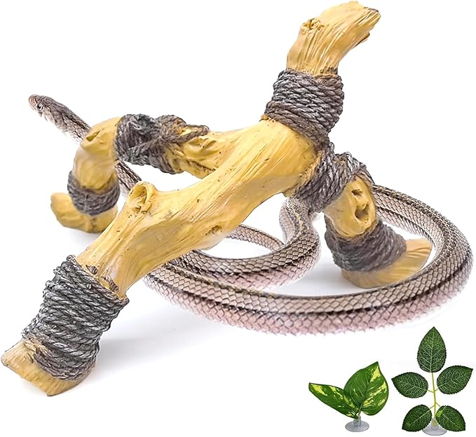 Tfwadmx Snake Climbing Branch, Reptile Climbing Decor Resin Reptile Climbing Wood Branches, Gecko Tank Branches Decor for Lizards, Tarantulas, Hermit Crab, Frogs