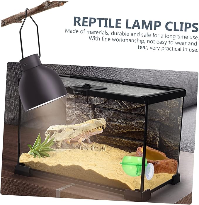 DOITOOL 10pcs Reptile Lampshade Clips Sturdy Iron Clamps for 5.5 or 8.5 Inches Lampshade Fixation User-Friendly