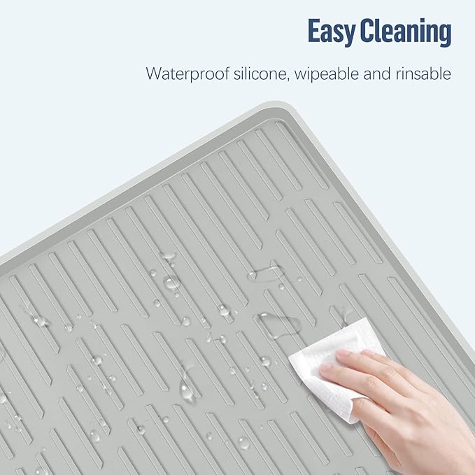 Pee Pad Holder for Dogs, 34" x 20" Large Silicone Pee Tray Mat High Edge, Leak-Proof, No Spill Pet Pad Holder for Puppy, Cat, Rabbit, Training Pads for Floor Protection, No Pee Pads