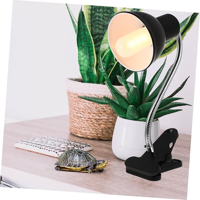 UKCOCO Reptile Heat Lamp Fixture Safe Materials Sunburn Light Easy Control Gecko Terrarium Shade