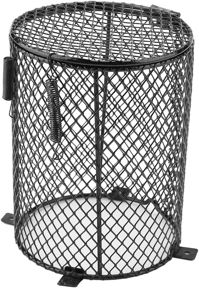 FastUU Mesh Cover Heating Lamp Shade, Day Night Ceramic Light Bulb Heat Lamp Mesh Cover Heating Lampshade, Spotlight Ceramic Light Bulb for Reptile for Pet(Round)