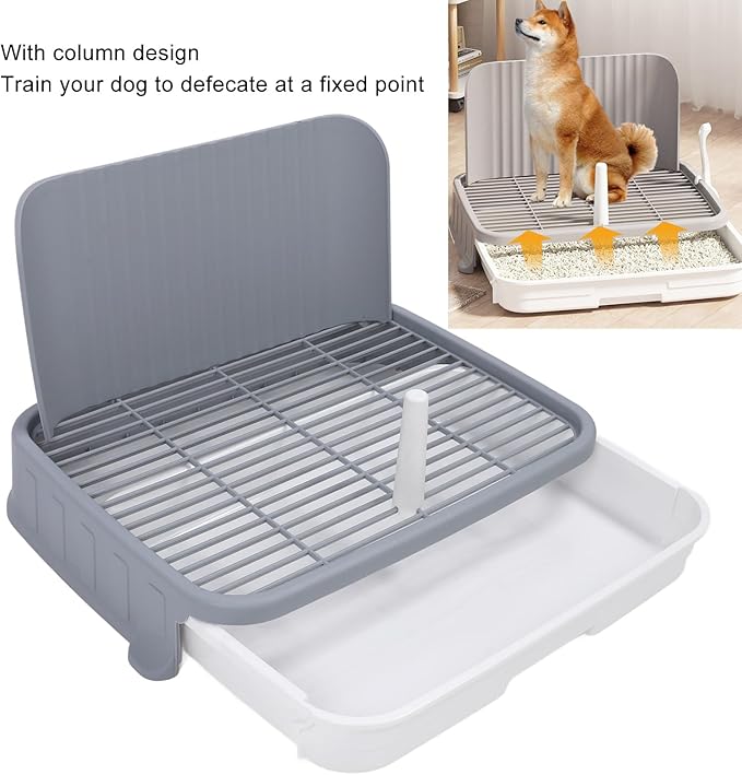Pee Pad Holder, Mesh Removable Indoor Dog Potty Tray, Easy Cleaning Large Stable Structure Dog Training Toilet, for Medium Large Pets Puppy, 20x15.3x4inch