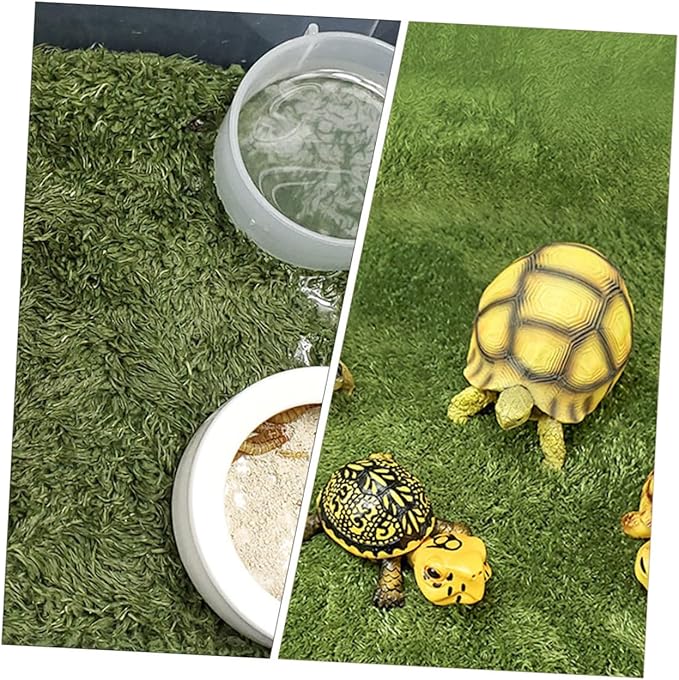 Happyyami Household Reptile Carpet Mat for Comfortable Crawl Moisture Lawn Shaped Bedding for Reptiles Amphibians and Tortoises Washable and Reusable