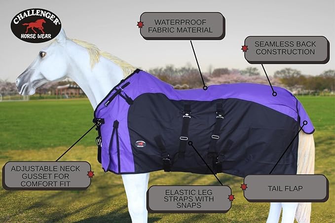 82" 1200D Turnout Waterproof Rain Horse Sheet Light Winter Blanket 384B