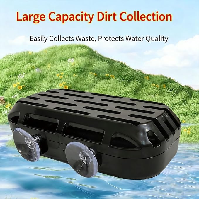 2pcs Turtle Tank Collector,Toilet Keep Tank Cleaning with Suction Cups Reptile Waste Container for Breeding Box Small Animals (2pcs Black)