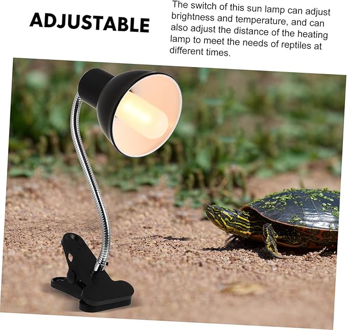 VICASKY Adjustable Reptile Heat Lamp Wide Shade for Tortoises Basking Spot Light Rack/Off Switch for Reptiles and Terrariums
