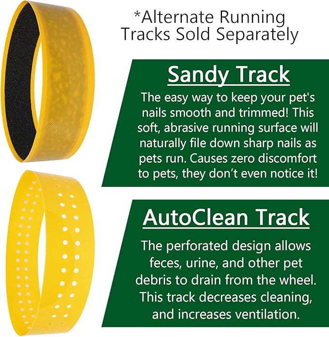 Exotic Nutrition Sandy Track - for Yellow Silent Runner 9" Small - Textured Nail Trimming Track for Pet Exercise Wheel