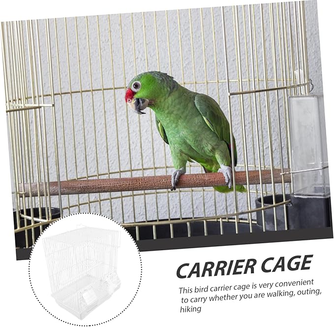 SUPVOX 1set Portable Metal Bird Carrier Cage for Parrots Wire Design for Finches and Jade Birds Stylish Home Decor Birdcage for Convenient Travel