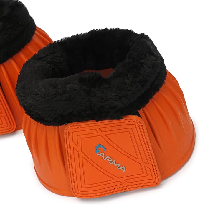 Shires ARMA Fleece Trim Bell Boot (Orange, Full)