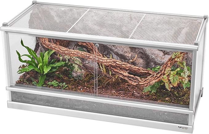 50 Gallon Reptile Tank, Reptile Enclosure for Easy Maintenance, Top Screen Ventilation & Glass Sliding Door 38''x18''x18''