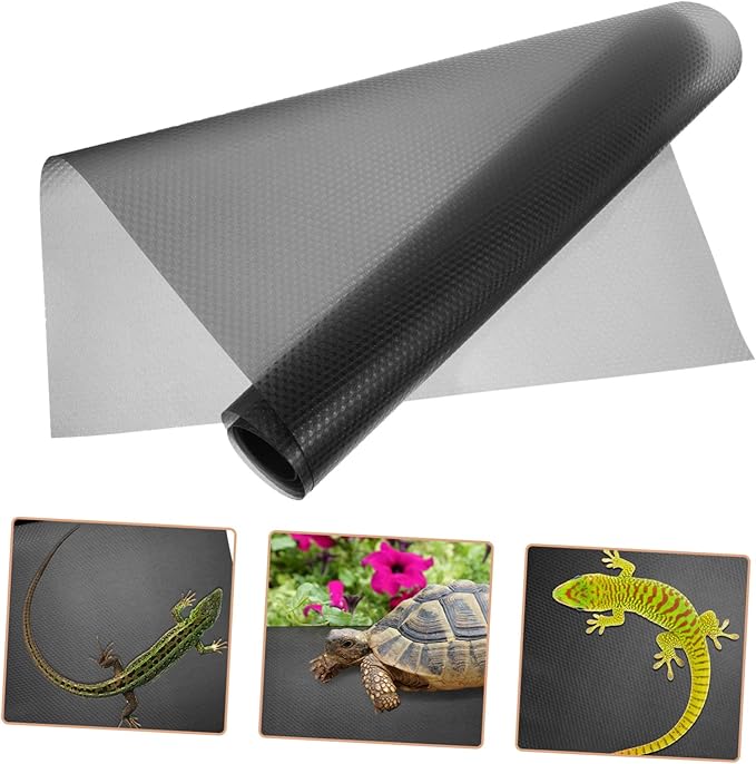 COLLBATH Reptile Carpet Mat for Turtles Snakes and Lizards Substrate Bedding for Reptile Terrariums Black Easy Clean Accessory